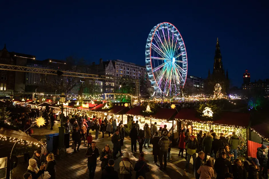 Christmas market near historic castle